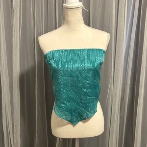 Y2K Style Green Tube Top/Strapless Top Size Medium